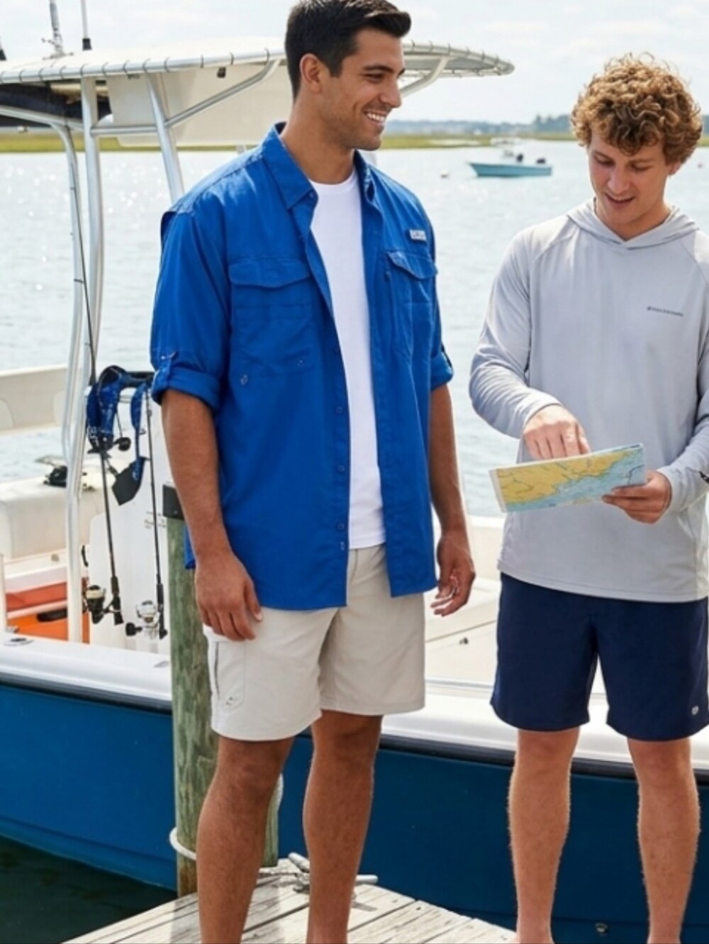 Reel Legends Saltwater II Men's Deep Blue Fishing Shirt Sz 3X Short Sleeves